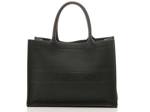 Christian Dior Book Tote Bag Calfskin Black